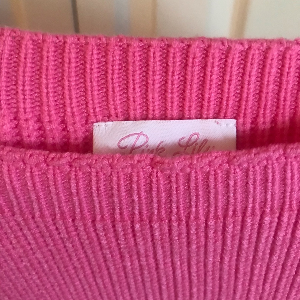 Pink Knit Sweater with Pocket - Picture 5 of 5
